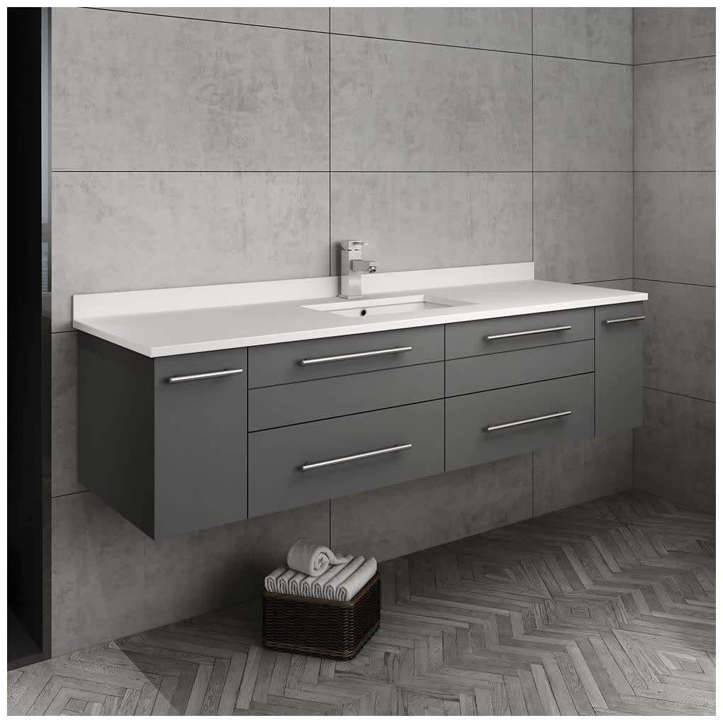 Fresca FCB6160WH-UNS-CWH-U Cabinet with Integrated  Sink