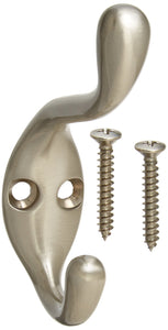 Amerock Medium Coat Hook Wall Mount Satin Nickel 1 Pack Robe Hook Towel Hook Entryway Hook Bathroom Hook
