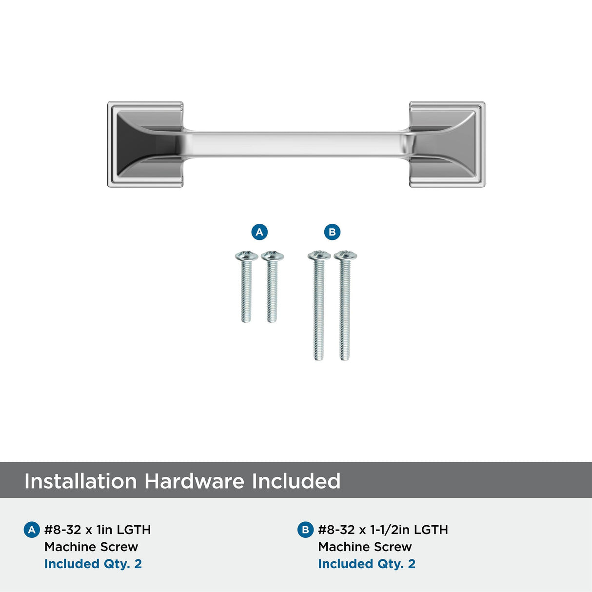 Amerock BP3737526 Polished Chrome Cabinet Pull 3 in (76 mm) Center-to-Center Cabinet Handle Exceed Drawer Pull Kitchen Cabinet Handle Furniture Hardware