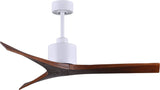 Matthews Fan MW-MWH-WA-52 Mollywood 6-speed contemporary ceiling fan in Matte White finish with 52” solid walnut tone blades