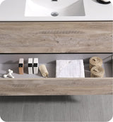 Fresca FVN9248RNW Fresca Catania 48" Rustic Natural Wood Wall Hung Modern Bathroom Vanity w/ Medicine Cabinet