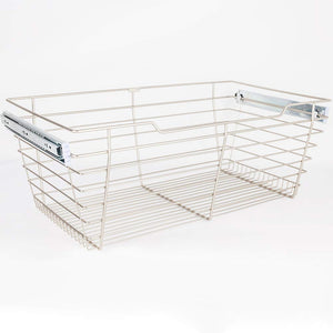 Hardware Resources POB1-162911SN Satin Nickel Closet Pullout Basket with Slides 16