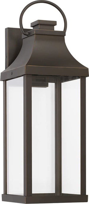 Capital Lighting 946421OZ-GL Bradford 1 Light Outdoor Wall Lantern Oiled Bronze