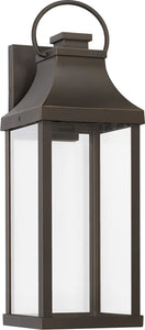 Capital Lighting 946421OZ-GL Bradford 1 Light Outdoor Wall Lantern Oiled Bronze