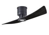 Matthews Fan LW-BK-BK Lindsay ceiling fan in Matte Black finish with 52" solid matte black wood blades and eco-friendly, dimmable LED light kit.