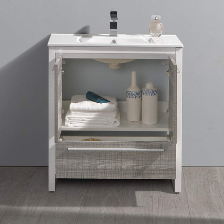 Fresca FCB8130HA-I Fresca Allier Rio 30" Ash Gray Modern Bathroom Cabinet w/ Sink