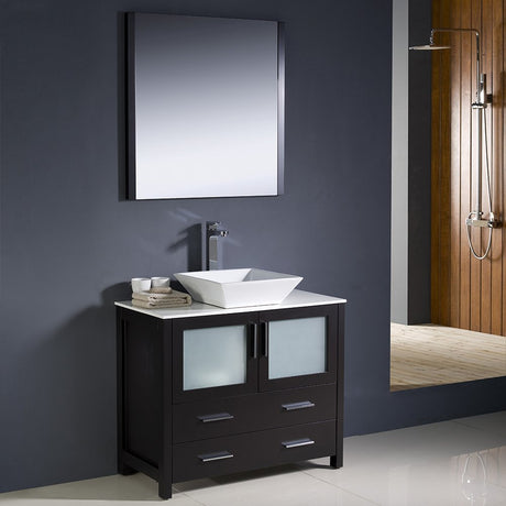 Fresca FVN6236ES-VSL Fresca Torino 36" Espresso Modern Bathroom Vanity w/ Vessel Sink