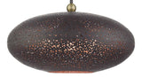 Livex Lighting 49185-07 3 Light Bronze Pendant Black W/Antique Brass Accents