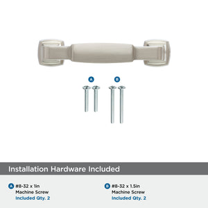 Amerock Cabinet Pull Satin Nickel 3 inch (76 mm) Center to Center Stature 1 Pack Drawer Pull Drawer Handle Cabinet Hardware