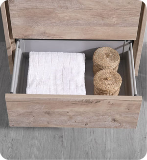 Fresca FCB9224RNW Fresca Catania 24" Rustic Natural Wood Wall Hung Modern Bathroom Cabinet