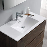 Fresca FVN9336RW Fresca Lazzaro 36" Rosewood Free Standing Modern Bathroom Vanity w/ Medicine Cabinet