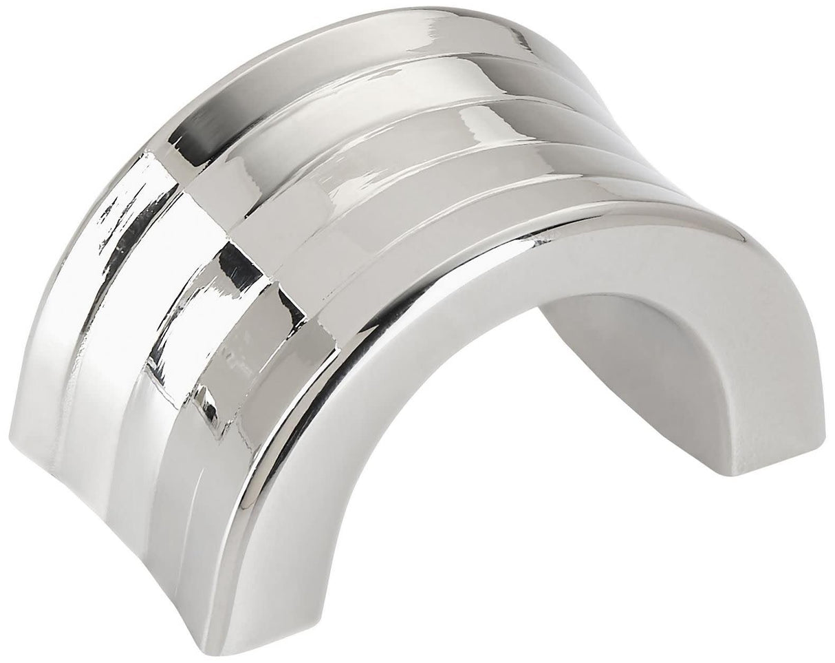 Amerock Cabinet Finger Pull Polished Nickel 1-1/4 inch (32 mm) Center to Center Concentric 1 Pack Drawer Pull Drawer Handle Cabinet Hardware