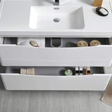 Fresca FVN9140WH Fresca Tuscany 40" Glossy White Free Standing Modern Bathroom Vanity w/ Medicine Cabinet