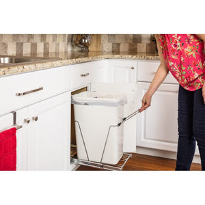 Hardware Resources CAN-EBMSPC-R Polished Chrome Single Can Wire Bottom-Mount Trashcan Pullout