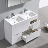 Fresca FVN8448GO-D Fresca Valencia 48" Gray Oak Free Standing Double Sink Modern Bathroom Vanity w/ Medicine Cabinet