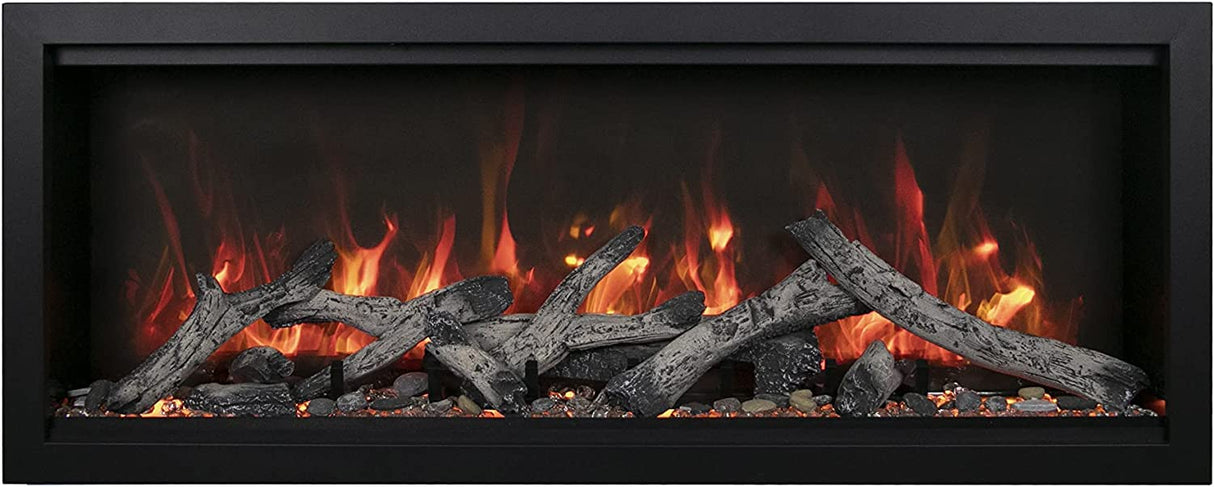 Amantii SYM-60-XT Symmetry Xtra Tall Smart Electric  60" Indoor / Outdoor WiFi Enabled Fireplace, Featuring a MultiFunction Remote Control , Multi Speed Flame Motor, and a Selection of Media Options