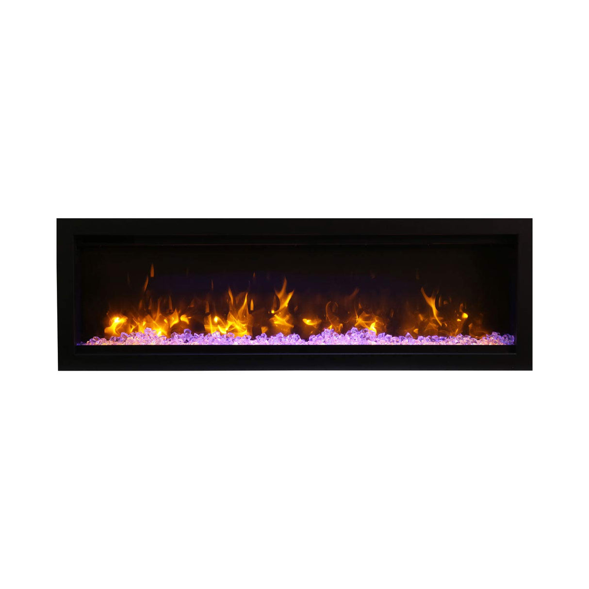 Amantii SYM-50 Symmetry Smart Electric  50" Indoor / Outdoor WiFi Enabled Built In Fireplace, Featuring a MultiFunction Remote Control , Multi Speed Flame Motor and a 10 piece Birch Log Set