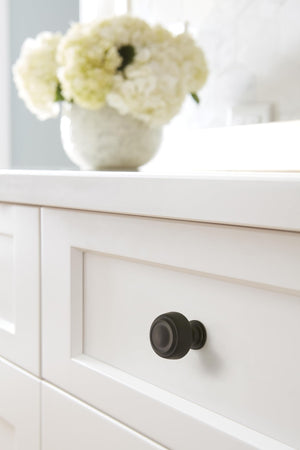 Amerock Cabinet Knob Black Bronze 1-5/8 inch (41 mm) Diameter Kane 1 Pack Drawer Knob Cabinet Hardware