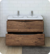 Fresca Tuscany 48" Rosewood Free Standing Modern Bathroom Cabinet w/Integrated Double Sink