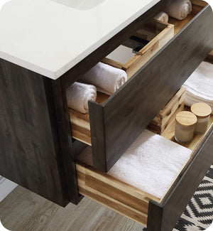 Fresca FVN31-361236ACA Fresca Formosa 84" Wall Hung Double Sink Modern Bathroom Vanity w/ Mirrors