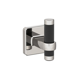 Amerock BH36563PNBBR Polished Nickel/Black Bronze Single Robe Hook 2-11/16 in. (68 mm) Length Towel Holder Esquire Towel Hook for Bathroom Bathroom Hardware Bath Accessories