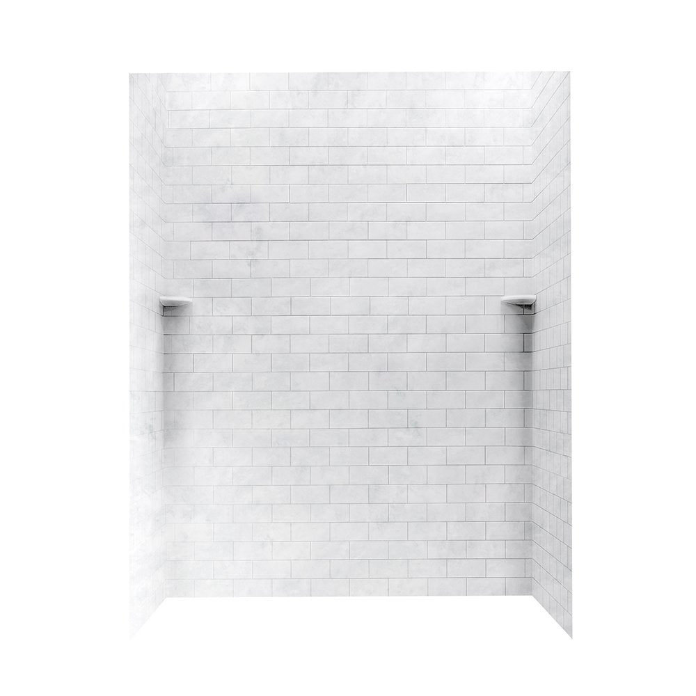 Swanstone STMK72-3662 36 x 62 x 72 Swanstone Classic Subway Tile Glue up Tub Wall Kit in White STMK723662.010