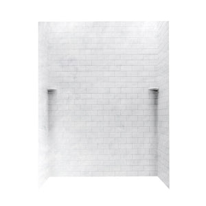 Swanstone STMK72-3662 36 x 62 x 72 Swanstone Classic Subway Tile Glue up Tub Wall Kit in White STMK723662.010
