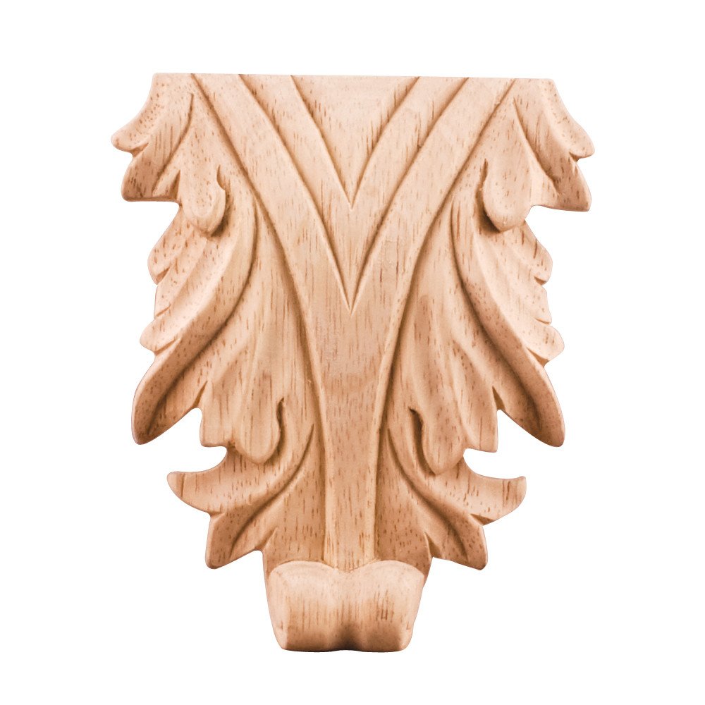 Hardware Resources APL-13-MP 3-5/8" W x 3/4" D x 4-1/4" H Maple Acanthus Appliqué