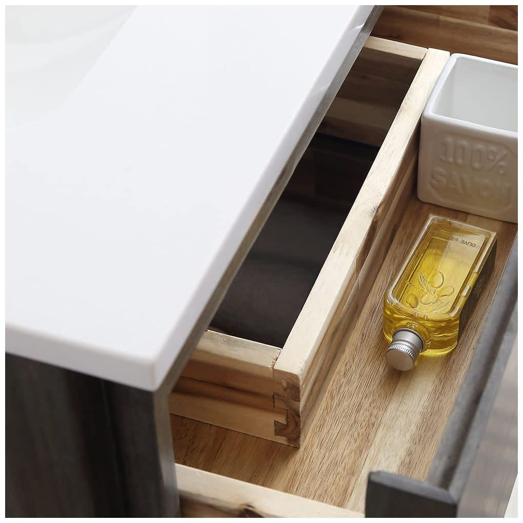 Fresca FCB31-361236ASH Fresca Formosa 82" Wall Hung Double Sink Modern Bathroom Cabinet in Ash