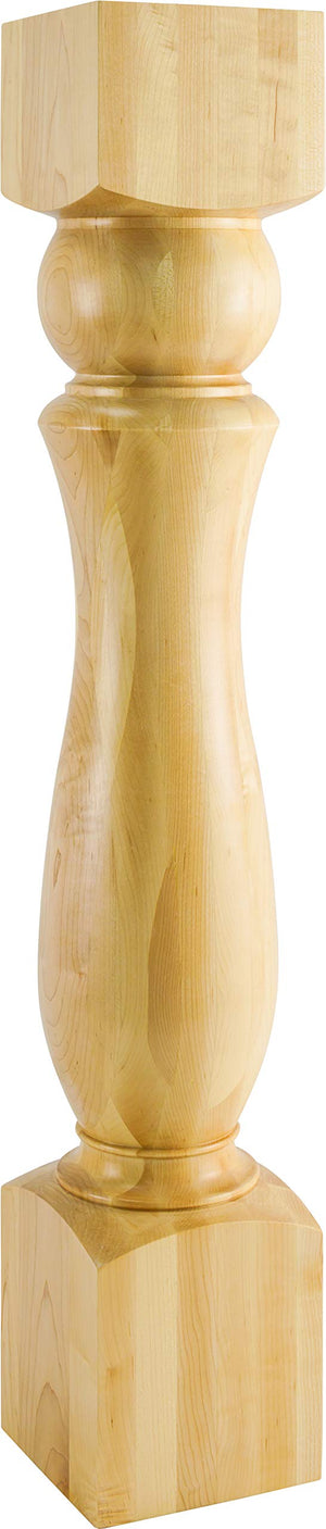 Hardware Resources P80-HMP 3-1/2" W x 3-1/2" D x 35-1/2" H Hard Maple Bullnose Tapered Post