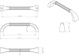 Jeffrey Alexander Z281-128ABSB 128 mm Center-to-Center Antique Brushed Satin Brass Cordova Cabinet Pull
