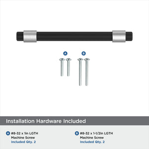 Amerock Cabinet Pull Polished Chrome/Matte Black 3-3/4 inch (96 mm) Center-to-Center Mergence 1 Pack Drawer Pull Cabinet Handle Cabinet Hardware