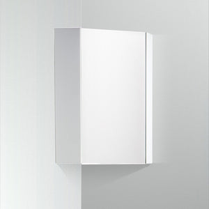 Fresca FMC5082WH Fresca Coda 14" White Corner Medicine Cabinet w/ Mirror Door