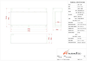 Amantii TRV-55-BESPOKE Tru View Bespoke - 55" Indoor / Outdoor 3 Sided Electric Fireplace Featuring a 20" Height, WiFi Compatibility, Bluetooth Connectivity, Multi Function Remote, and a Selection of Media Options