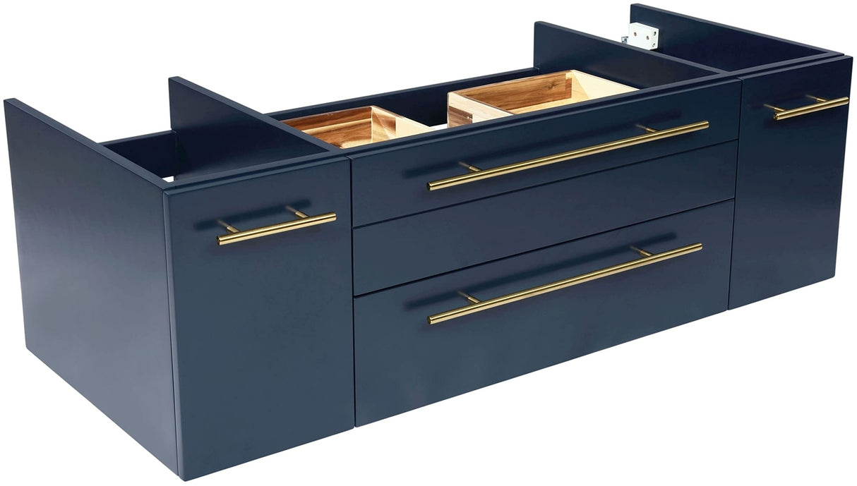 Fresca FCB6148RBL-VSL Fresca Lucera 48" Royal Blue Wall Hung Vessel Sink Modern Bathroom Cabinet