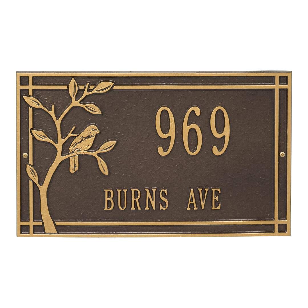 Whitehall 2517OG - Personalized Woodridge Bird Plaque - Standard - Wall - 2 Line