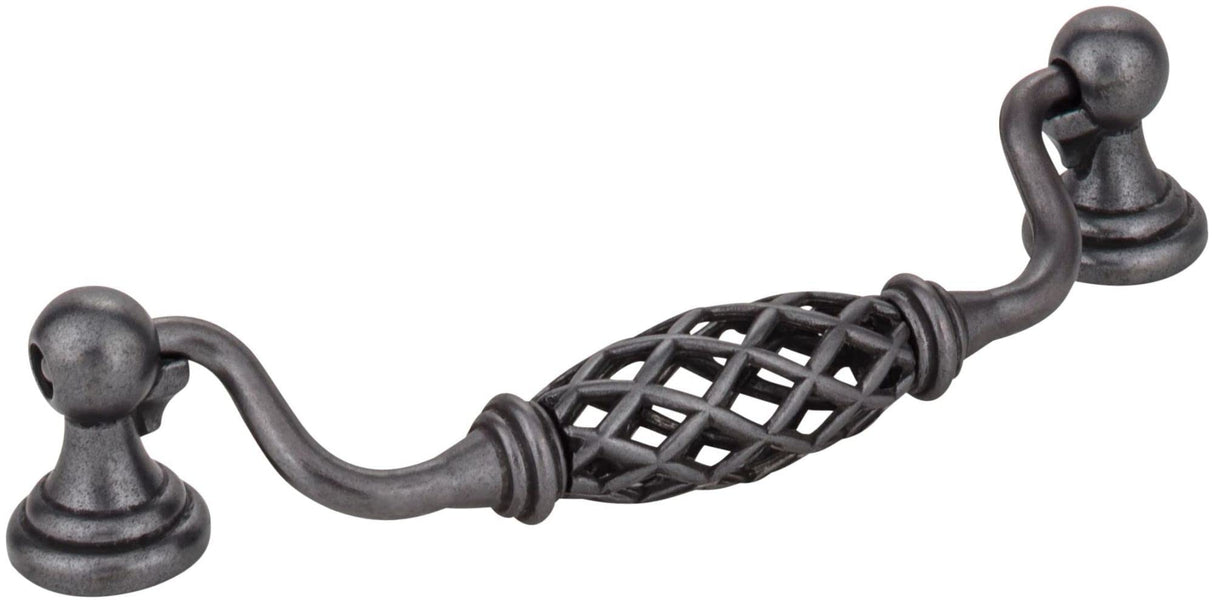 Jeffrey Alexander 749-128DACM 128 mm Center-to-Center Gun Metal Birdcage Tuscany Drop & Ring Pull