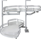 Hardware Resources BCSO215PCWH-LH 15" Polished Chrome and White Blind Corner Swingout for Openings on the Left of the Blind