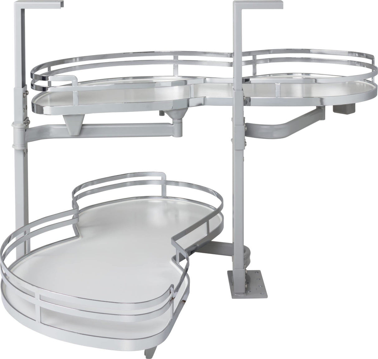 Hardware Resources BCSO221PCWH-LH 21" Polished Chrome and White Blind Corner Swingout for Openings on the Left of the Blind