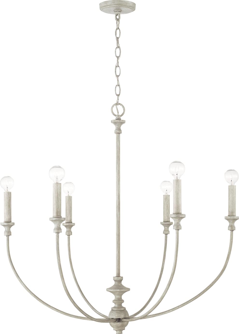 Capital Lighting 443061PY Penelope 6 Light Chandelier Painted Grey