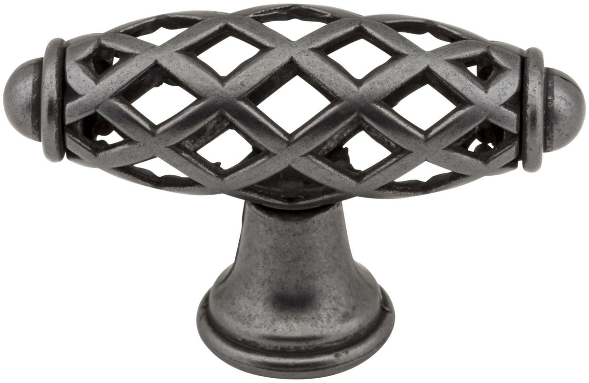 Jeffrey Alexander 749ABSB 2-5/16" Overall Length Antique Brushed Satin Brass Birdcage Tuscany Cabinet "T" Knob