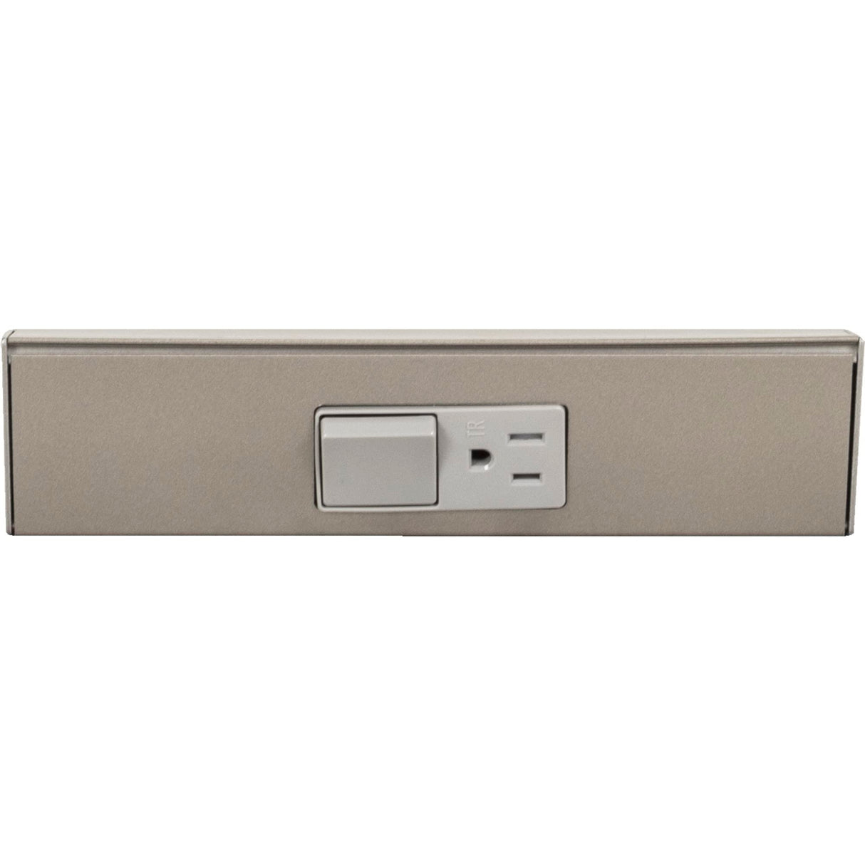 Task Lighting TRS9-1G-SN 9" TR Switch Series Angle Power Strip, Single Switch, Satin Nickel Finish, Grey Switch and Receptacles