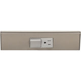 Task Lighting TRS9-1G-SN 9" TR Switch Series Angle Power Strip, Single Switch, Satin Nickel Finish, Grey Switch and Receptacles