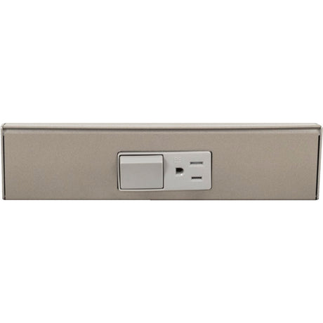 Task Lighting TRS9-1G-SN 9" TR Switch Series Angle Power Strip, Single Switch, Satin Nickel Finish, Grey Switch and Receptacles