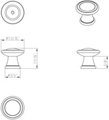 Jeffrey Alexander Z110-BNDL 1-3/16" Diameter Distressed Pewter Cordova Cabinet Knob
