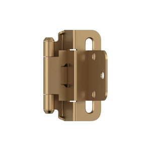 Amerock BPR7565CZ Cabinet Hinge 3/8 in (10 mm) Inset Self Closing Partial Wrap Champagne Bronze Kitchen Cabinet Door Hinge 1 Pair Functional Hardware