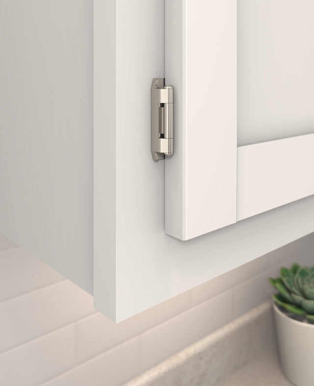 Amerock BPR8704G9 Cabinet Hinge 1/2 in (13 mm) Overlay Double Demountable Sterling Nickel Kitchen Cabinet Door Hinge 1 Pair/2 Pack Functional Hardware
