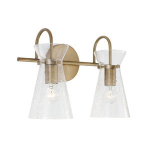 Capital Lighting 142421AD Mila 2 Light Vanity Aged Brass
