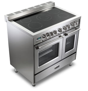 Verona VPFSEE365DSS Prestige 36" Electric Glass Top Double Oven Range - Stainless Steel