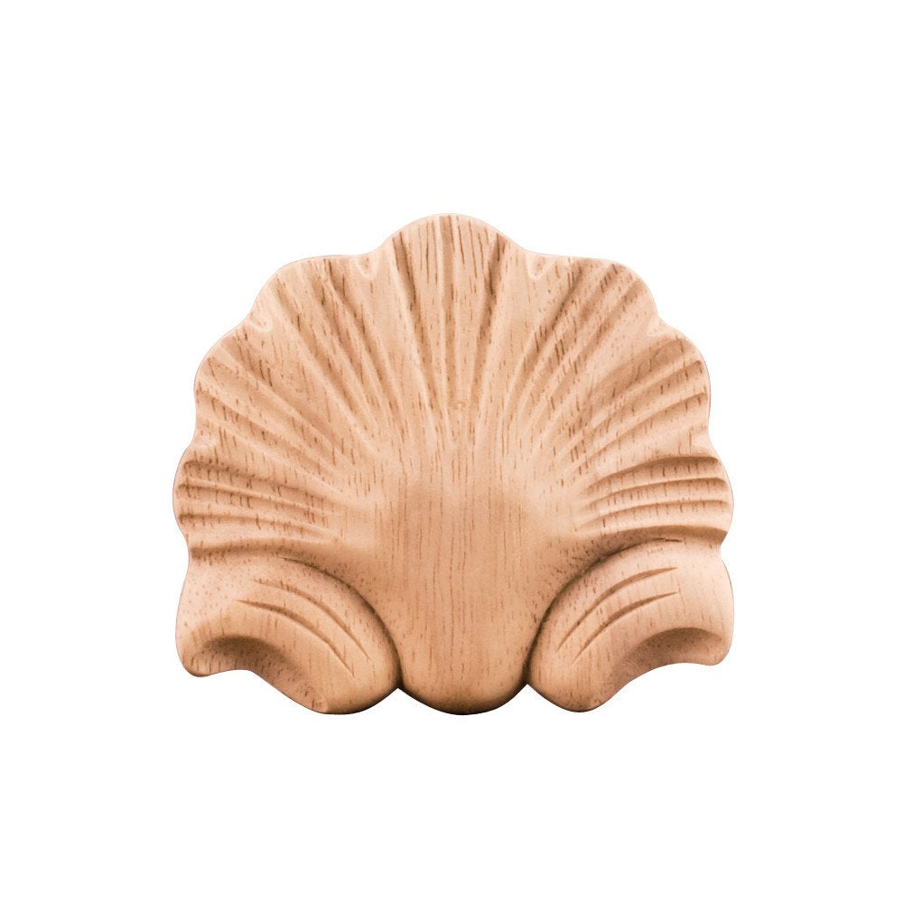 Hardware Resources PAPL-07RW 3-1/4" W x 5/16" D x 3" H Rubberwood Pressed Shell Appliqué